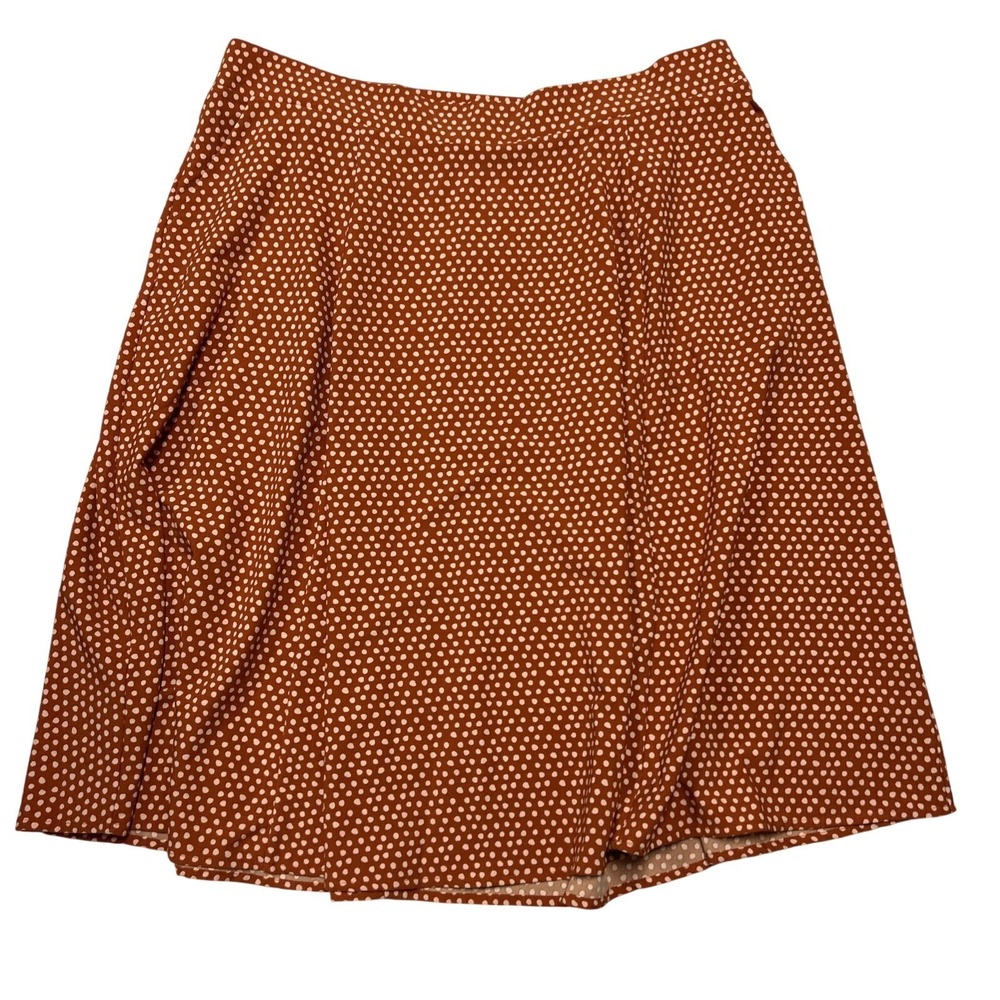 Torrid NWT Women's 3X Skirt Orange Dot Crepe Pleated Midi Skirt Burnt Orange